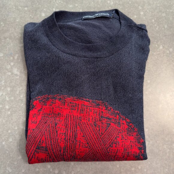 Emporio Armani Charcoal Gray Logo Sweater - Size 50 (L/XL) - Picture 2 of 11